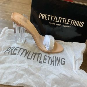 *NEW* Nude Wide Fit Clear Block Heel Sandal